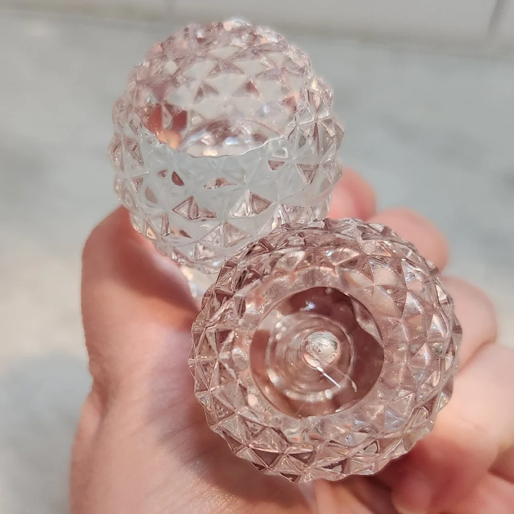 Williams Sonoma Glass Pineapple Tiny Tapers Candle Holders (Set of 2)